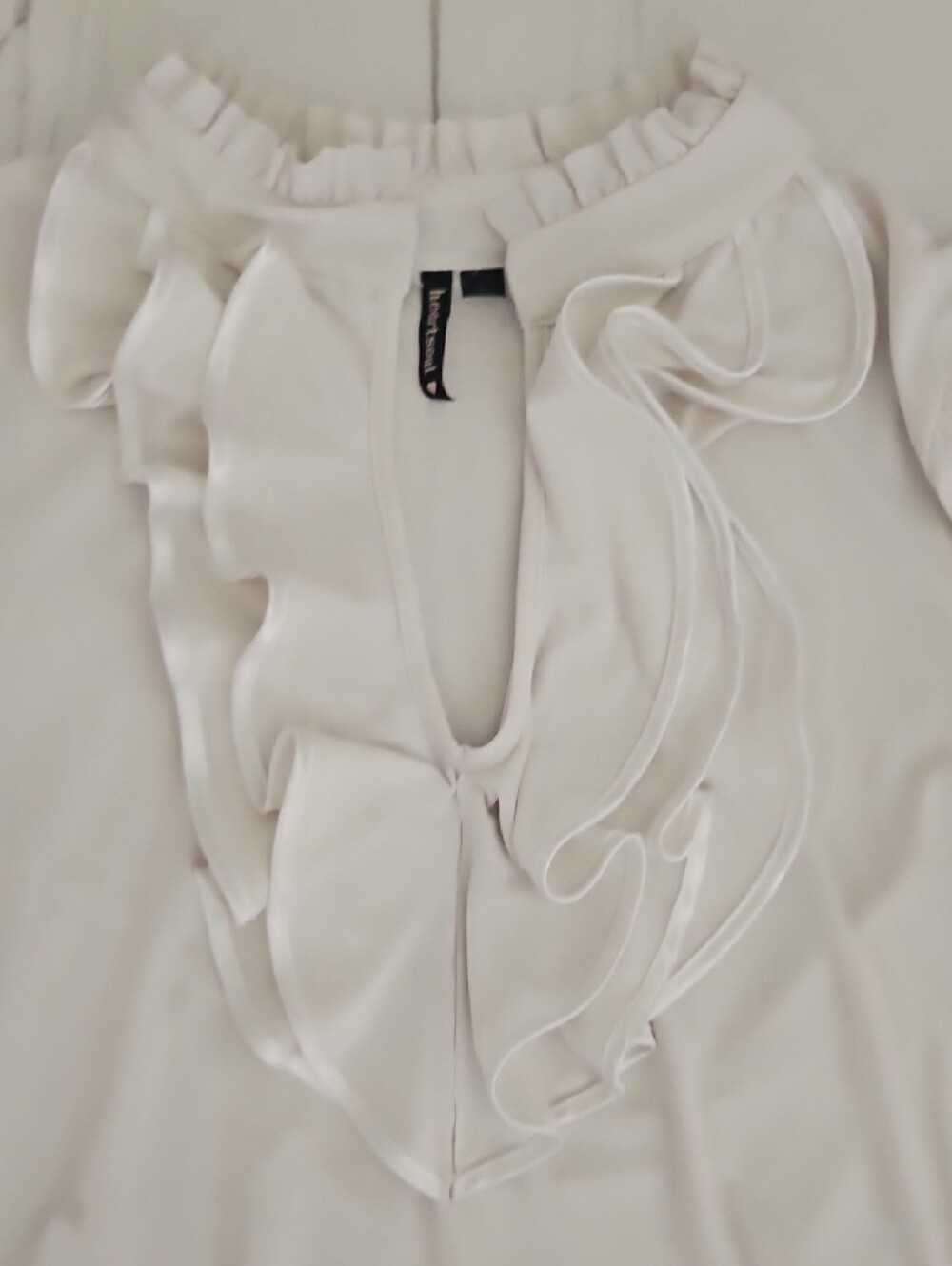 HeartSoul Cream Ruffle Front Top - Picture 4 of 6